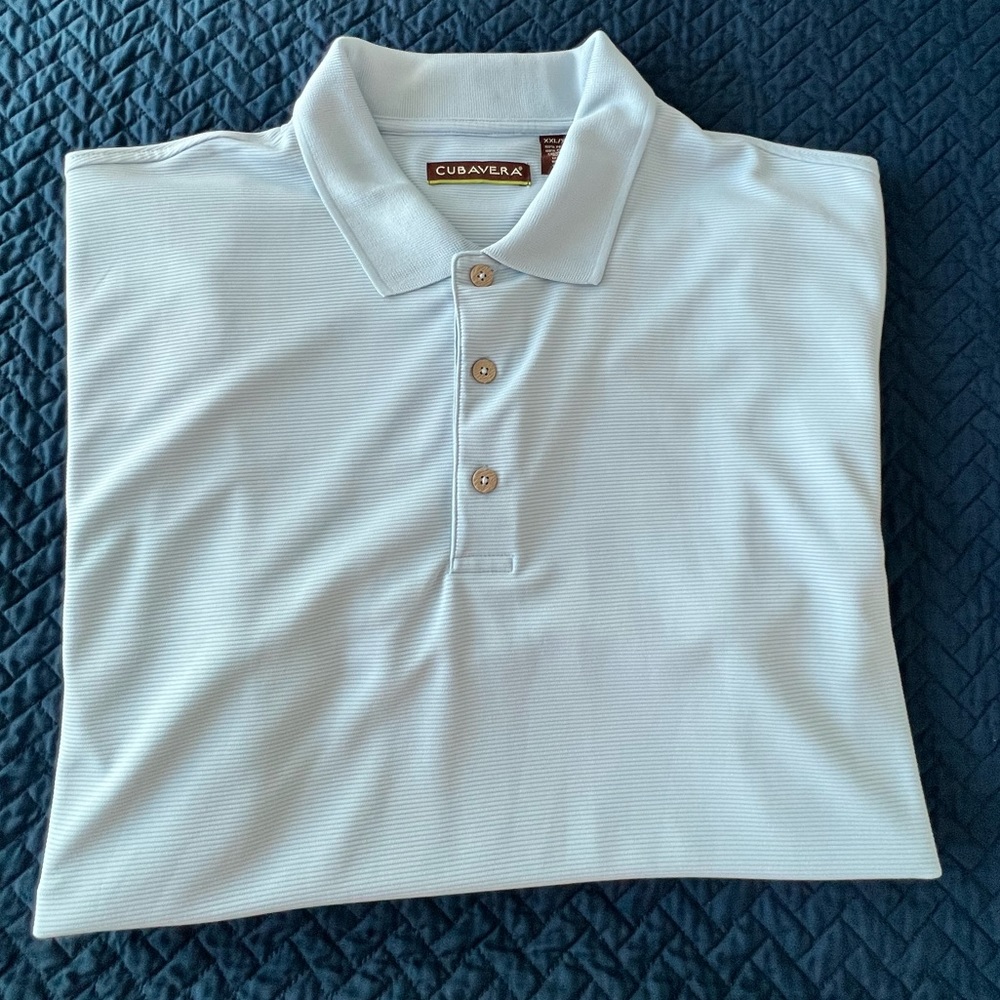 Cubavera Short Sleeve Shirt light‎ Blue Polo Golf Size XXL